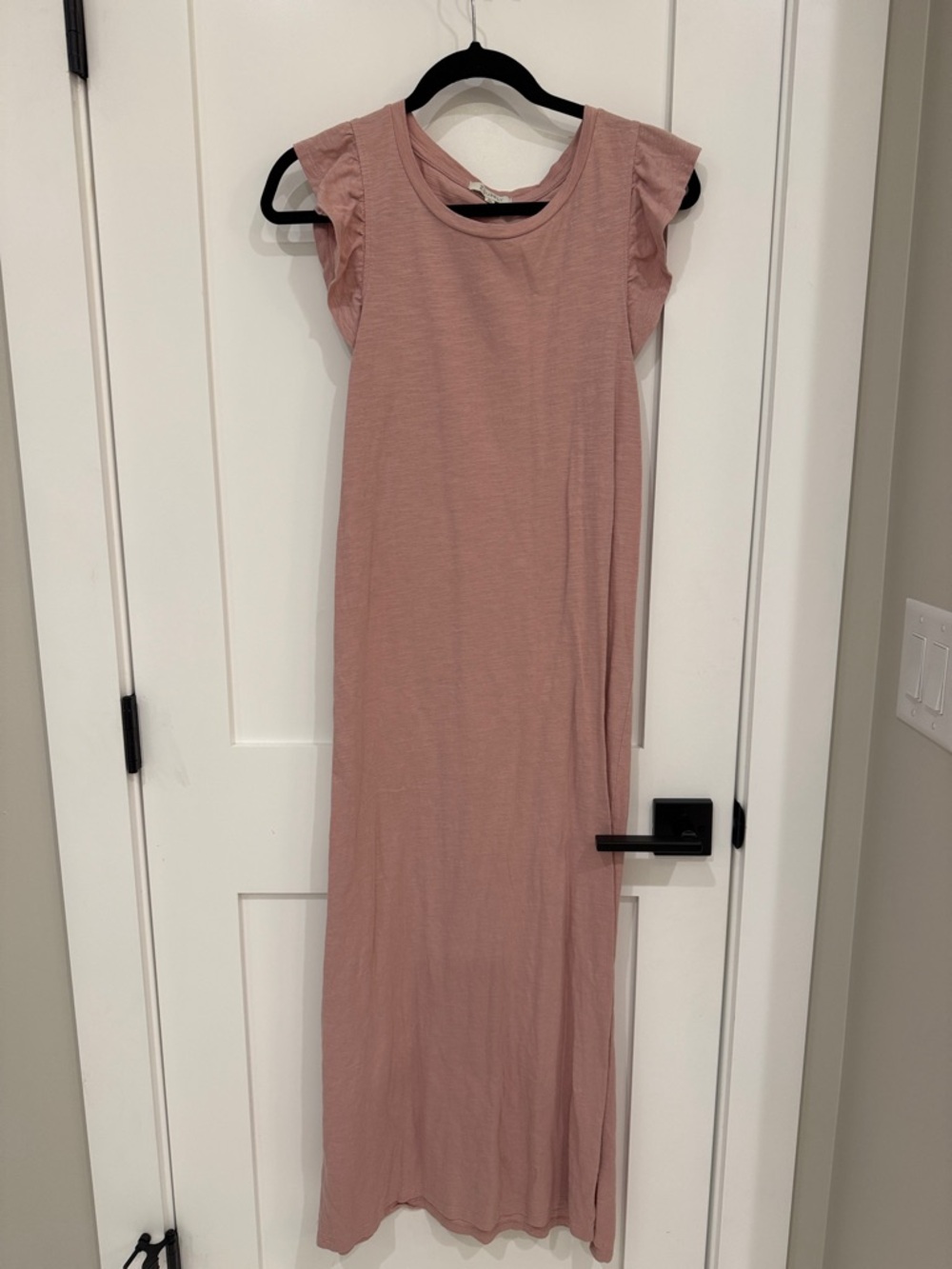 Z Supply Mauve Pink Maxi Dress with Ruffle Cap Sleeves